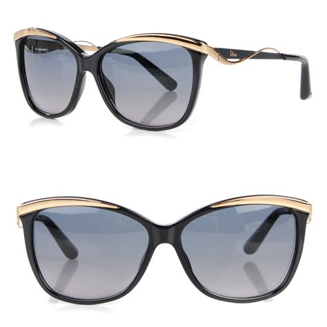 CHRISTIAN DIOR MetalEyes 2 Sunglasses Black Gold